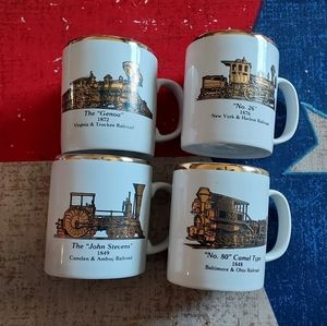 Set 4 Railroad cups